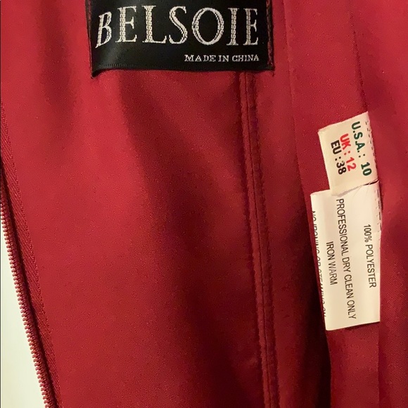 🌸Burgundy Formal Evening Gown + Scarf - Sz10 🌸 - Picture 4 of 5